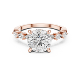 Paved Band with Pear Engagement Ring - All Shape